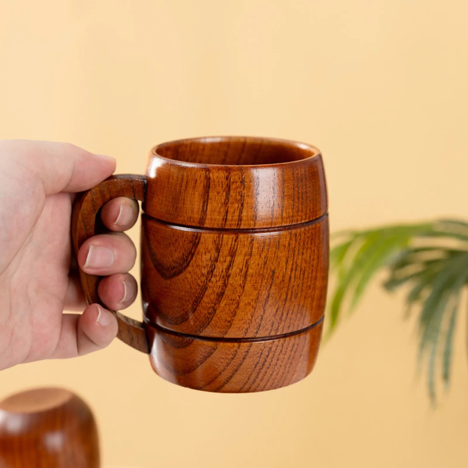 Handmade Wooden Coffee Cup with Handle