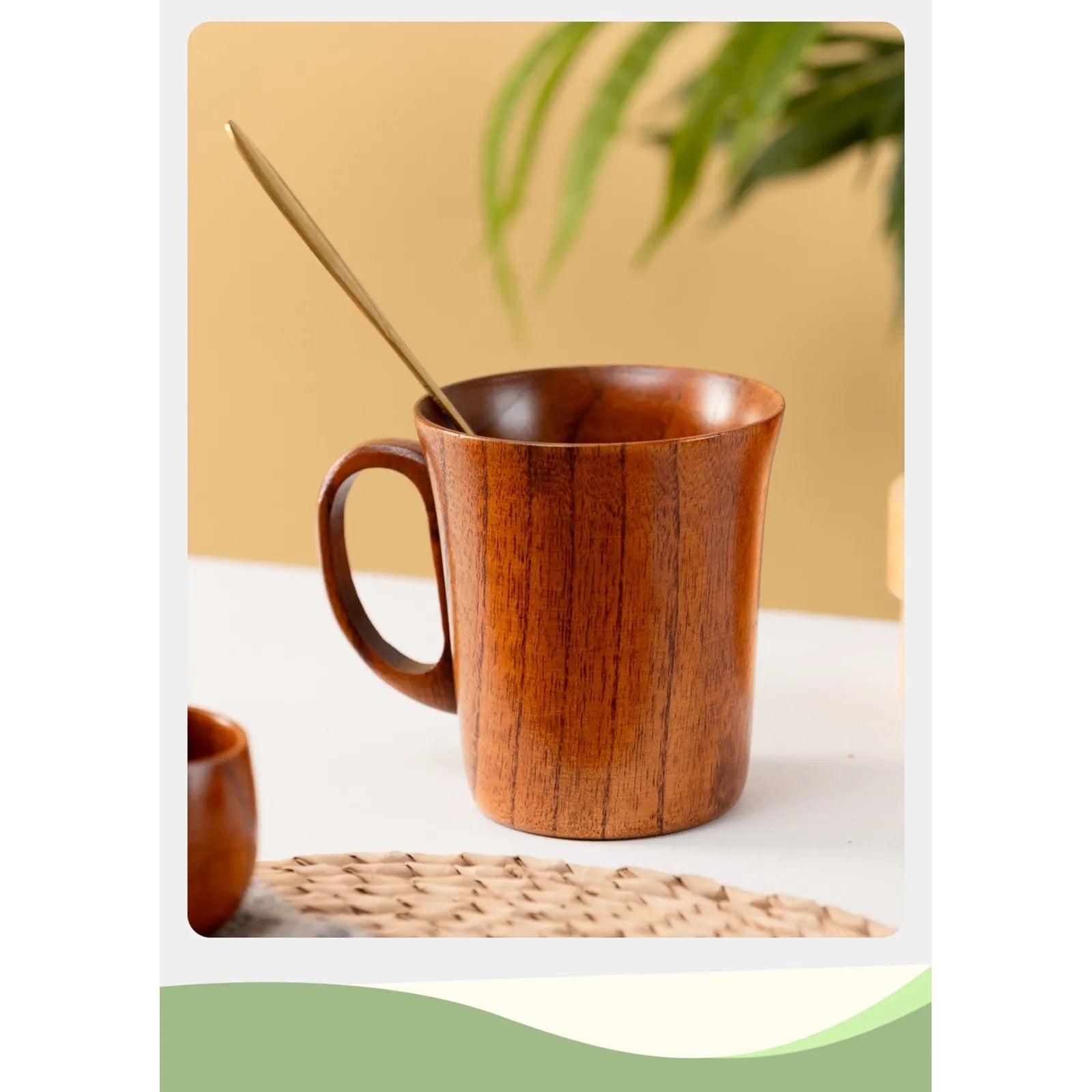 Handmade Wooden Coffee Cup with Handle