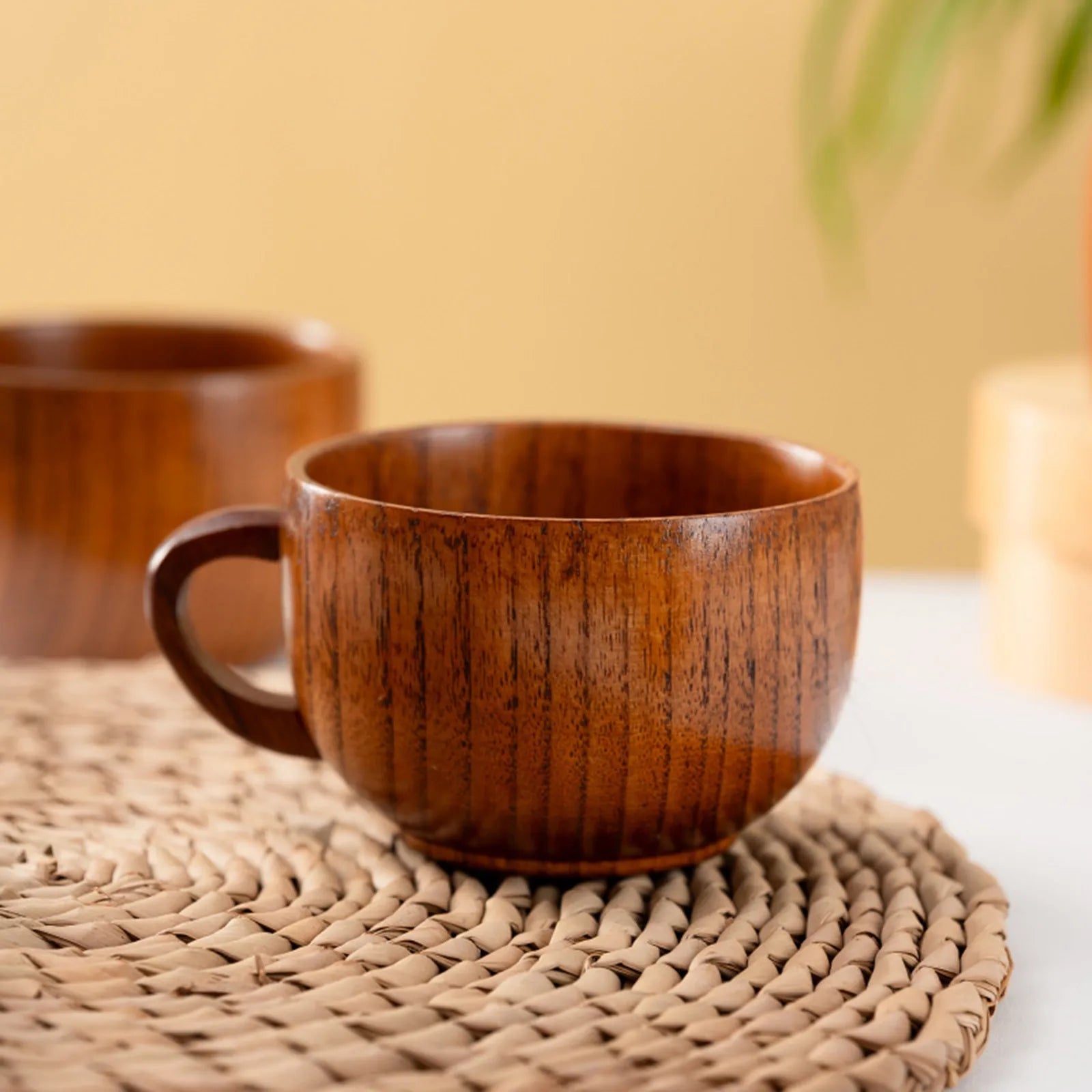 Handmade Wooden Coffee Cup with Handle