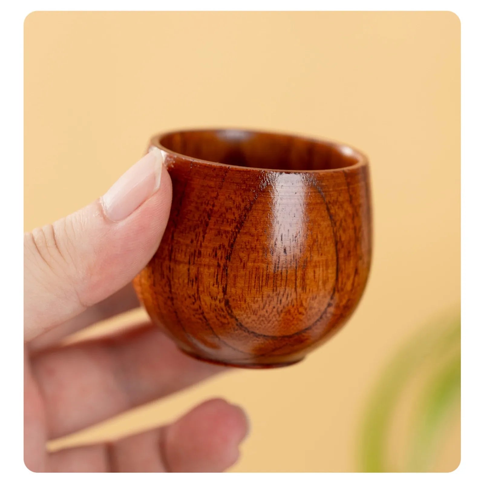 Handmade Wooden Coffee Cup with Handle