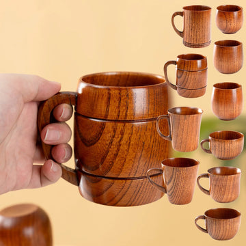 Handmade Wooden Coffee Cup with Handle